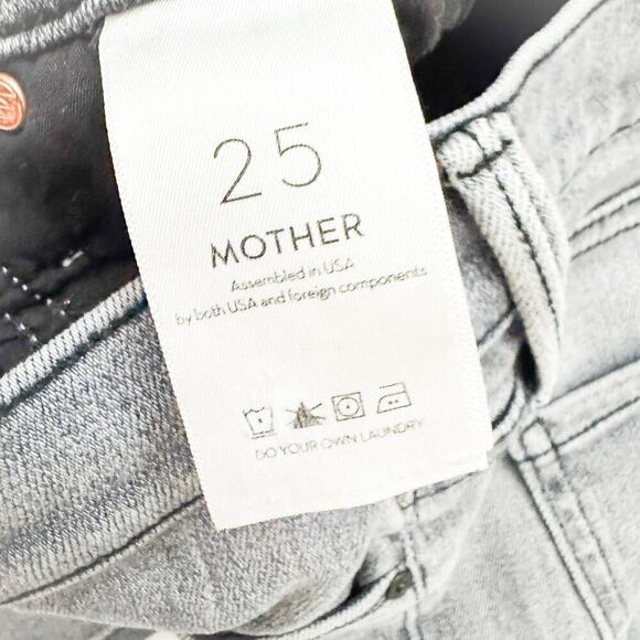 Mother The Pixie Dazzler Ankle Fray Digging Up Dirt Charcoal Denim Jeans Size 25 - Picture 6 of 10